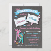 Slumber Party Kussen Vecht Slaap Over Party Uitnod Kaart (Voorkant)