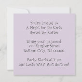 Slumber Party Leuke Tijden Kaart (Achterkant)