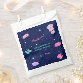Slumber Party Meisje Roze Paarse Verjaardag Dank u Bedankzakje (Geknipt)