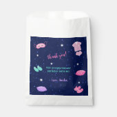 Slumber Party Meisje Roze Paarse Verjaardag Dank u Bedankzakje (Voorkant)