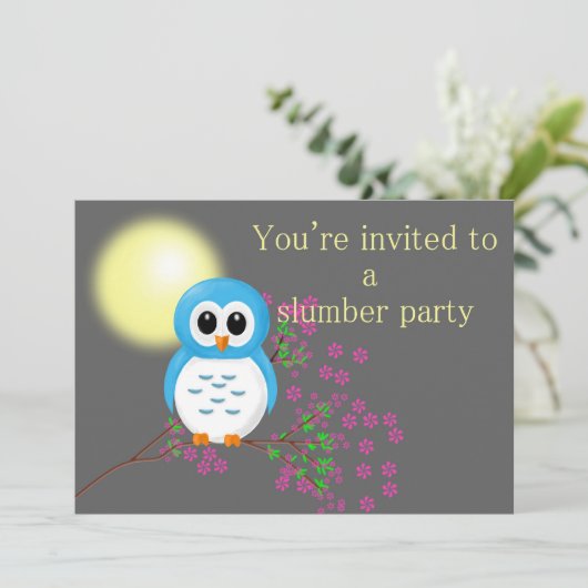 Slumber Party met Night Owl Kaart (Staand voorkant)