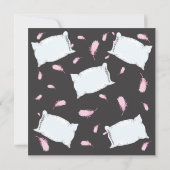 Slumber Party Pillow Fight Birthday Uitnodiging (Achterkant)