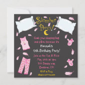 Slumber Party Pillow Fight Birthday Uitnodiging (Voorkant)