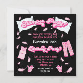 Slumber Party Pillow Fight Birthday Uitnodiging (Voorkant)
