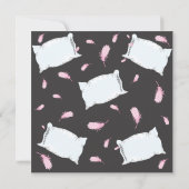 Slumber Party Pillow Fight Birthday Uitnodiging (Achterkant)