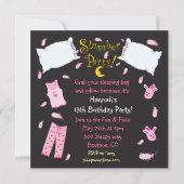 Slumber Party Pillow Fight Birthday Uitnodiging (Voorkant)