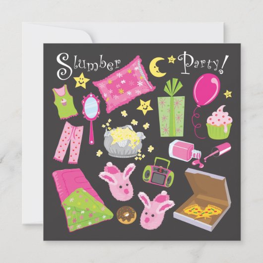 Slumber Party Pillow Fight Invision Kaart (Achterkant)