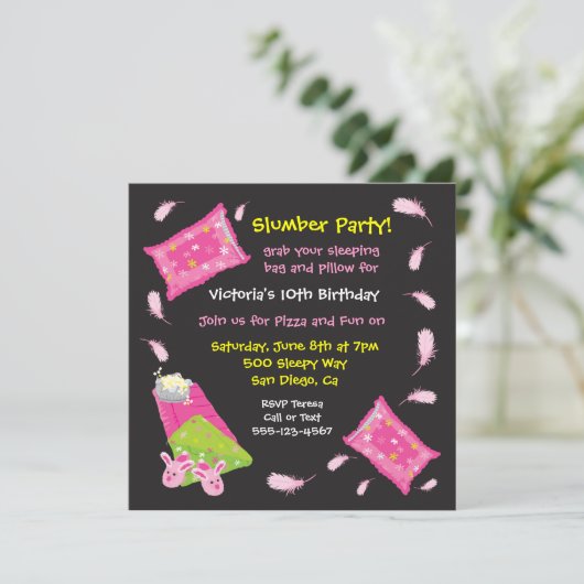 Slumber Party Pillow Fight Invision Kaart (Staand voorkant)