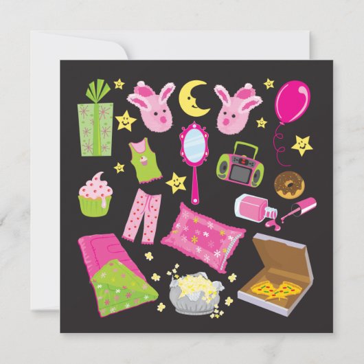 Slumber Party Pillow Fight Invision Kaart (Achterkant)