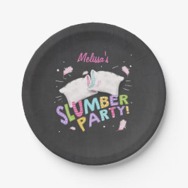 Slumber Party Pyjama Sleepover Borden Roze Papieren Bordje