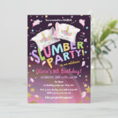 Slumber Party Pyjama Sleepover Magische Eenhoorn Kaart (Staand voorkant)