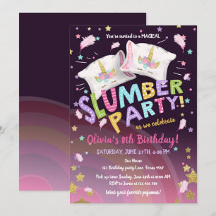 Slumber Party Pyjama Sleepover Magische Eenhoorn Kaart