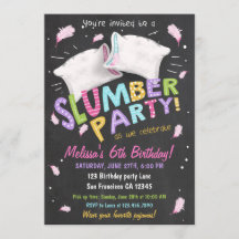 Slumber Party Pyjama Sleepover Uitnodiging