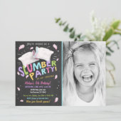 Slumber Party Pyjama Sleepover Uitnodiging (Staand voorkant)