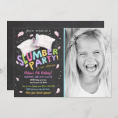 Slumber Party Pyjama Sleepover Uitnodiging (Voorkant / Achterkant)