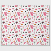 Slumber Party Roze Meisje Kinder Patroon Cadeaupapier (Vlak)