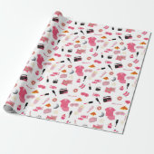 Slumber Party Roze Meisje Kinder Patroon Cadeaupapier (Uitgerold)