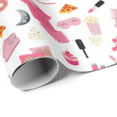 Slumber Party Roze Meisje Kinder Patroon Cadeaupapier (Rol Hoek)