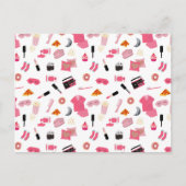Slumber Party Roze Meisje Kinder Patroon Feestdagenkaart (Voorkant)