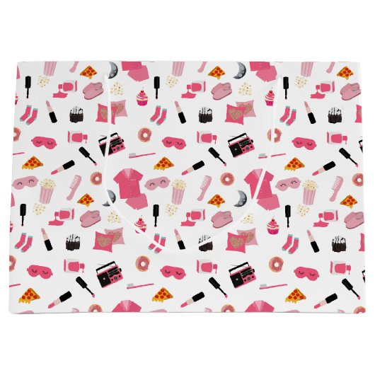 Slumber Party Roze Meisje Kinder Patroon Groot Cadeauzakje (Voorkant)