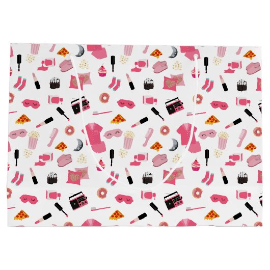 Slumber Party Roze Meisje Kinder Patroon Groot Cadeauzakje (Achterkant)