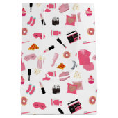 Slumber Party Roze Meisje Kinder Patroon Medium Cadeauzakje (Achterkant)
