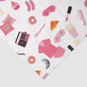 Slumber Party Roze Meisje Kinder Patroon Tissuepapier (Detail)