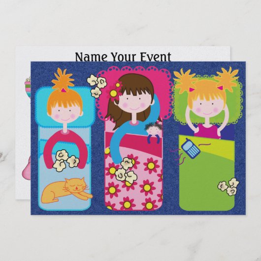 Slumber Party / Slaap over - SRF Kaart (Voorkant / Achterkant)