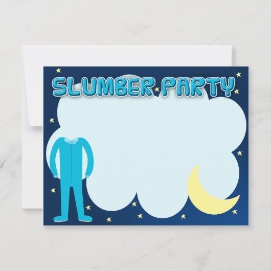 Slumber Party slaappover Kaart (Achterkant)