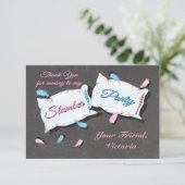 Slumber Party Sleep Over dank u notitiekaart (Staand voorkant)