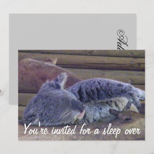 Slumber Party/Sleep Over Party_ Kaart (Voorkant / Achterkant)