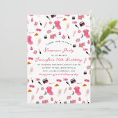 Slumber Party Sleepover Kids Verjaardagsfeest Kaart (Staand voorkant)