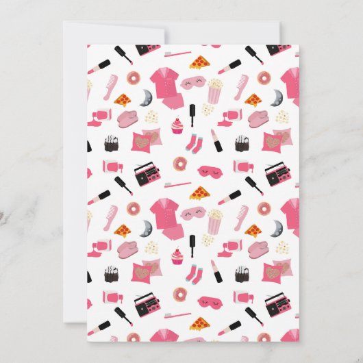 Slumber Party Sleepover Kids Verjaardagsfeest Kaart (Achterkant)