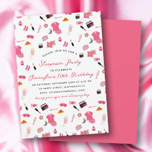 Slumber Party Sleepover Kids Verjaardagsfeest Kaart