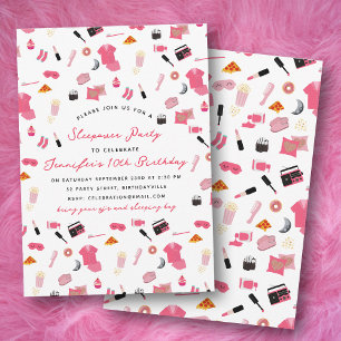 Slumber Party Sleepover Kids Verjaardagsfeest Kaart