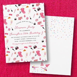 Slumber Party Sleepover Kids Verjaardagsfeest Kaart