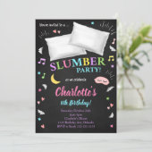 Slumber Party Sleepover Meisjes Uitnodiging (Staand voorkant)