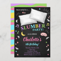 Slumber Party Sleepover Meisjes Uitnodiging