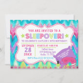 Slumber Party Sleepover Pastel Rainbow Verjaardag Kaart (Voorkant)