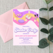 Slumber Party Sleepover Retro Verjaardagsfeest Kaart