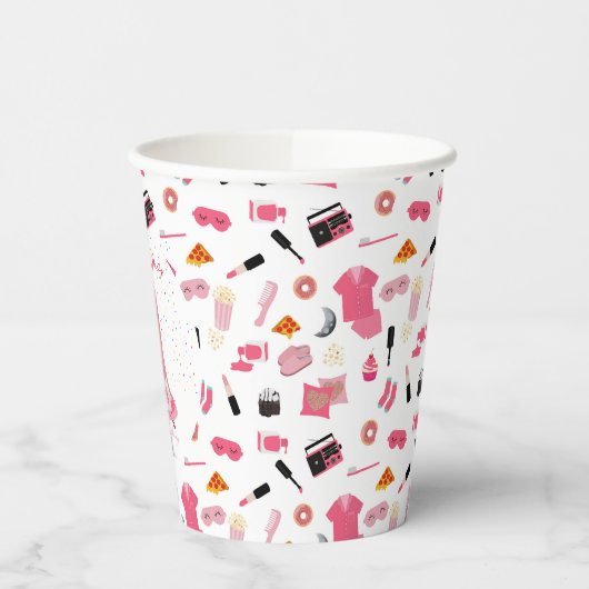 Slumber Party Sleepover Tent Kids Verjaardagsfeest Papieren Bekers (Links)