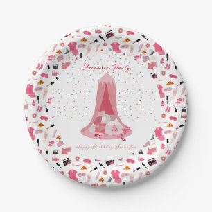 Slumber Party Sleepover Tent Kids Verjaardagsfeest Papieren Bordje