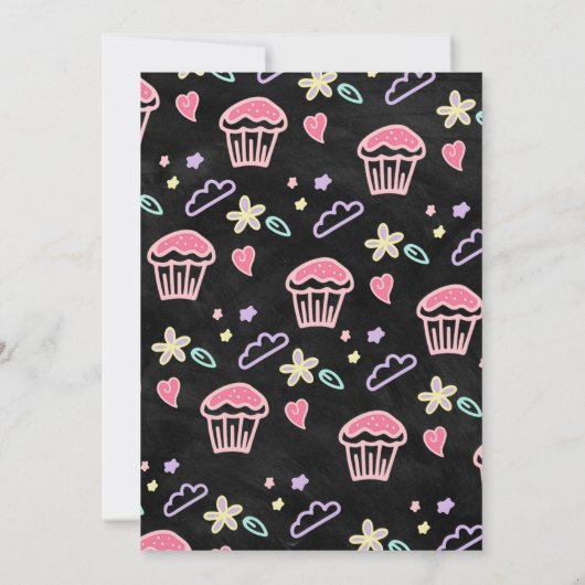 Slumber Party Sleepover Verjaardag Chalkboard Dood Kaart (Achterkant)