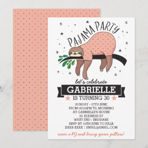 Slumber Party Slotuitnodiging Kaart