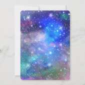 SLUMBER PARTY Space Galaxy Verjaardag Uitnodiginge Kaart (Achterkant)