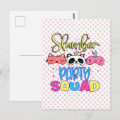 Slumber Party Squad Girls Pajamas Matching Briefkaart (Voorkant / Achterkant)