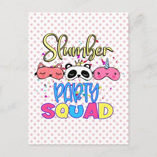 Slumber Party Squad Meisjes Pyjama Matching  Briefkaart (Voorkant)