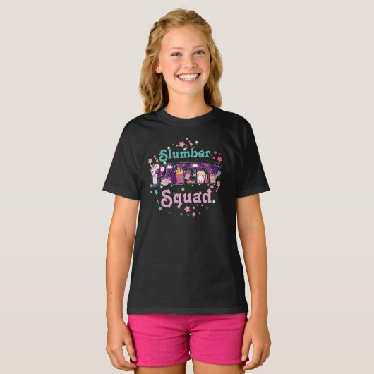 Slumber Party Squad Pajama Birthday Party Shirten T-shirt (Voorkant volledig)