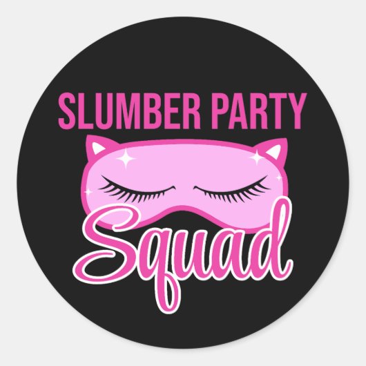 Slumber Party Squad Pajama Party Ronde Sticker (Voorkant)