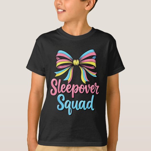 Slumber Party Squad Sleever Coquette Birthday Paja T-shirt (Voorkant)